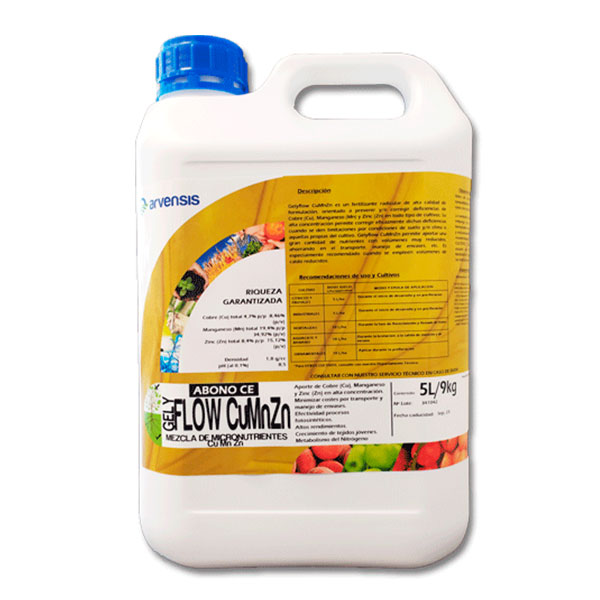 GELYFLOW CuMnZn (concentrado de cobre, manganeso y zinc) -Arvensis Agro. (5 L)